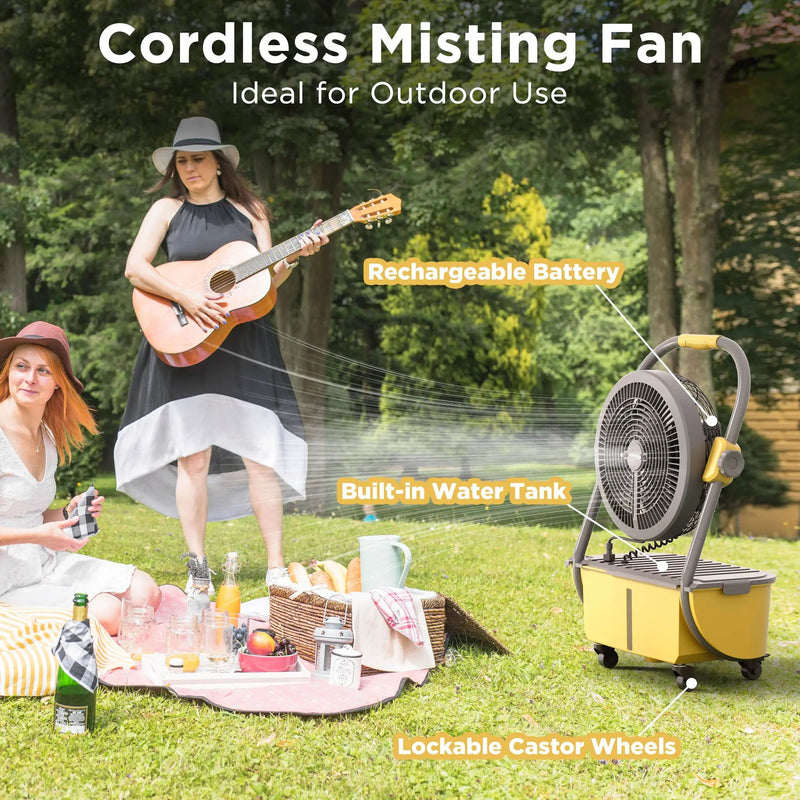 (Open Box) AirSupply MS12 Portable Mist Fan, 19,200mAh Battery & 2.9-Gallon Tank by TURBRO