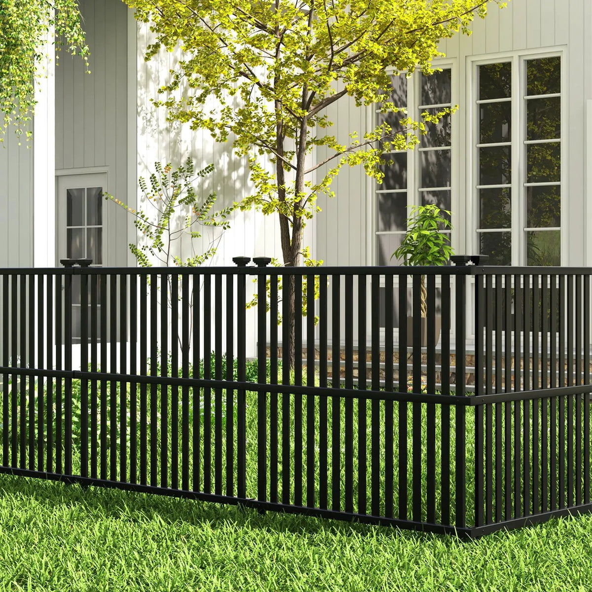 Air Conditioner Fence Panel with Metal Ground Stakes for Outside by DirectDeals