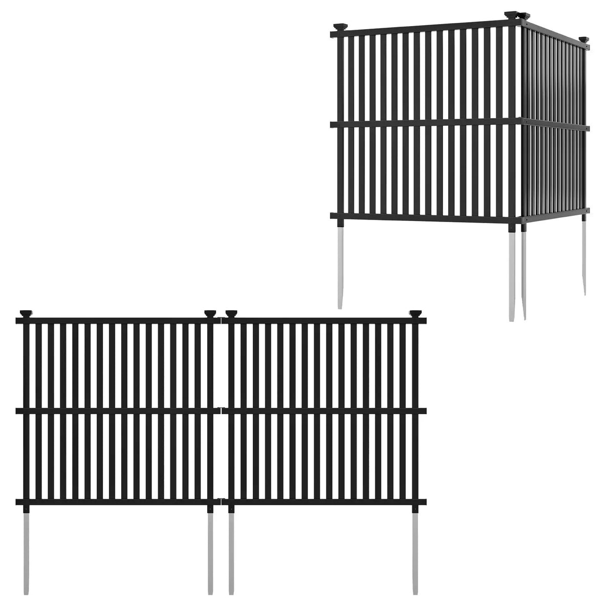 Air Conditioner Fence Panel with Metal Ground Stakes for Outside by DirectDeals