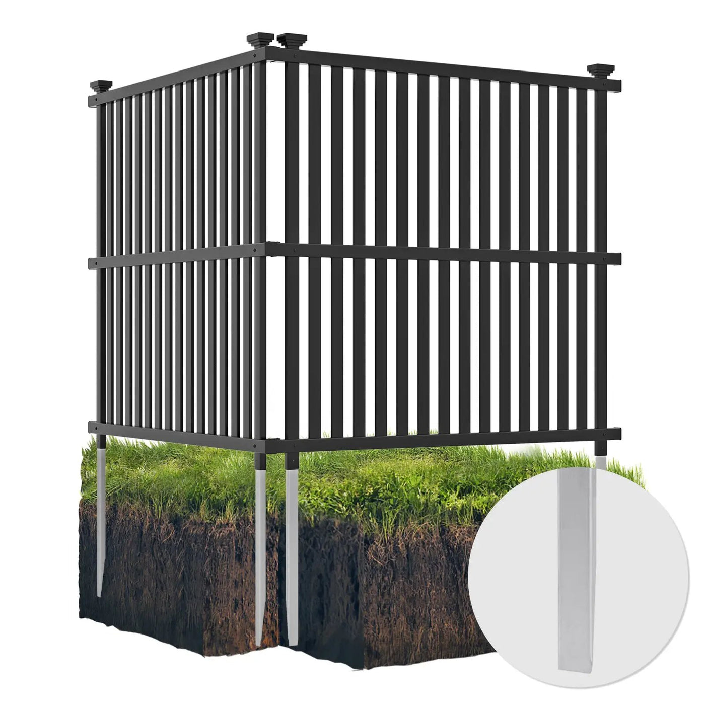 Air Conditioner Fence Panel with Metal Ground Stakes for Outside by DirectDeals