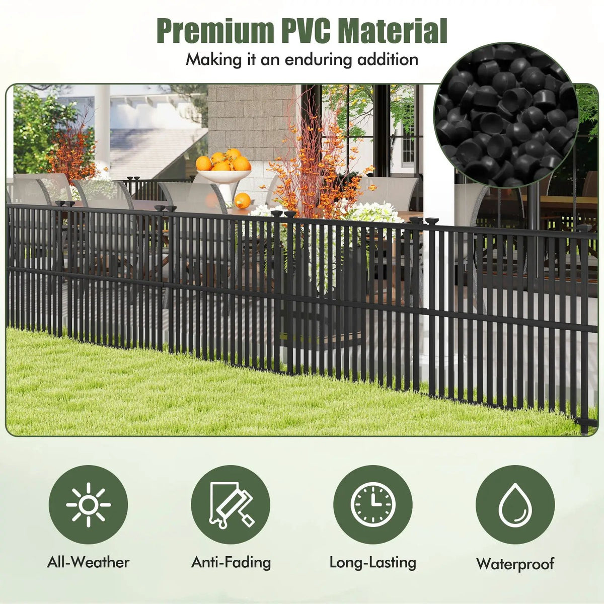Air Conditioner Fence Panel with Metal Ground Stakes for Outside by DirectDeals