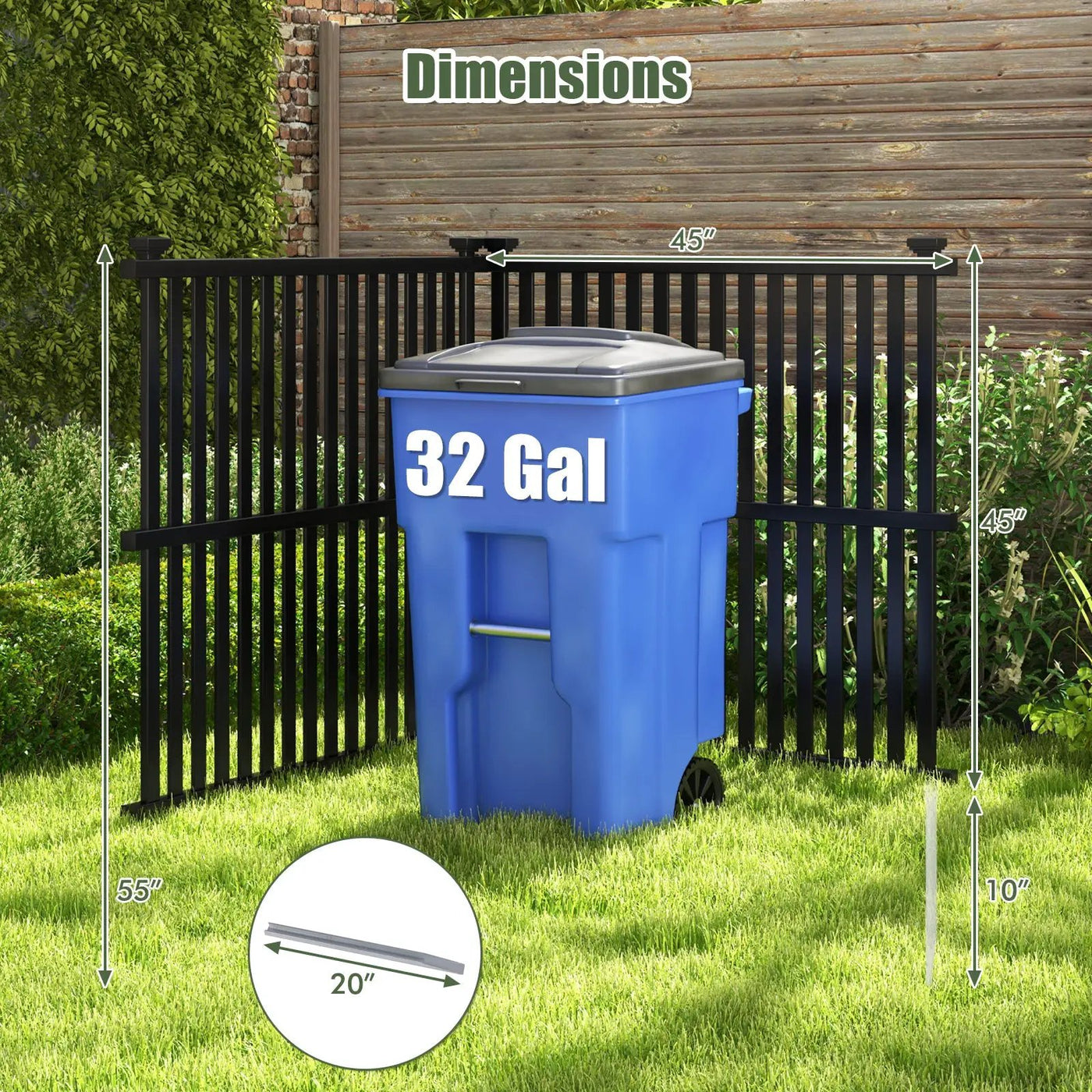 Air Conditioner Fence Panel with Metal Ground Stakes for Outside by DirectDeals