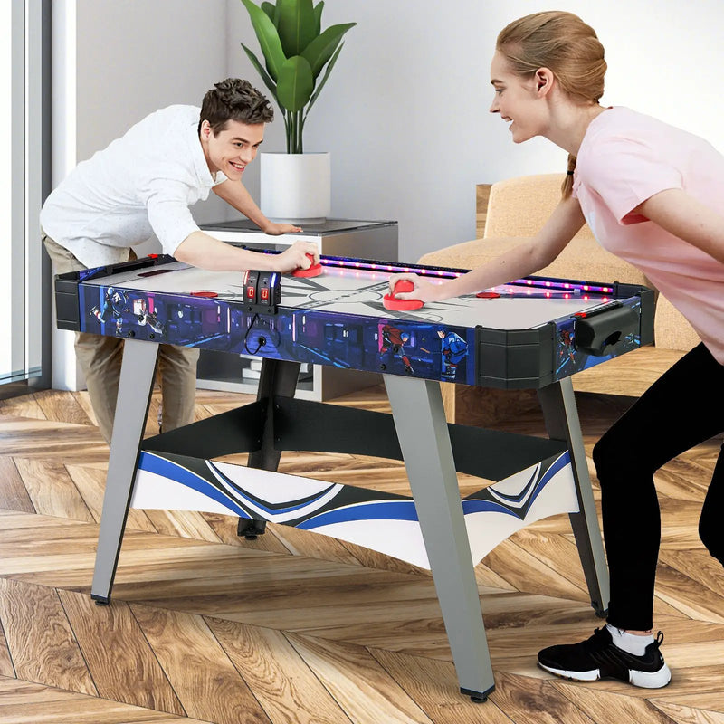 Air Powered Hockey Game Table with 2 Pushers and Pucks-Blue by DirectDeals