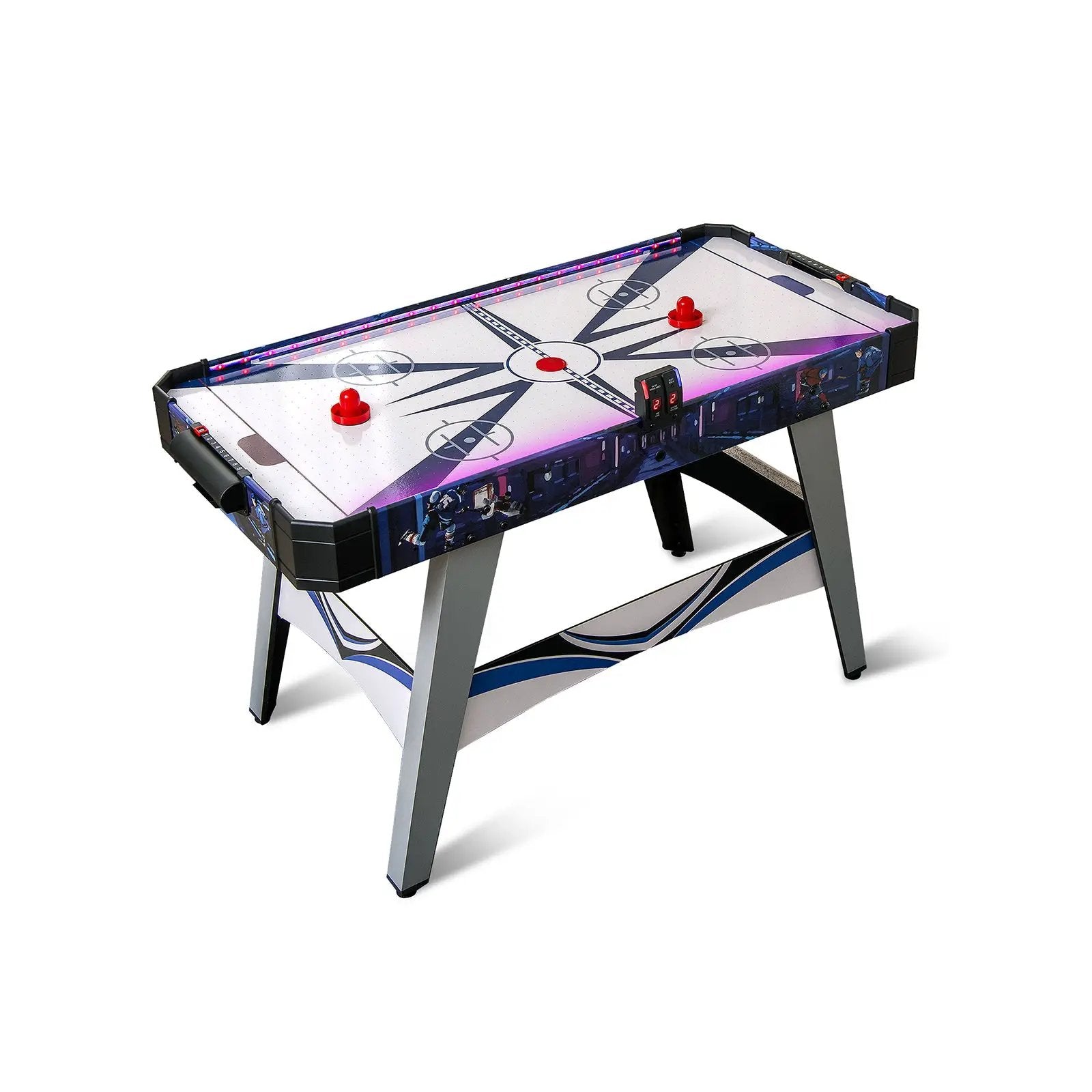 Air Powered Hockey Game Table with 2 Pushers and Pucks-Blue by DirectDeals