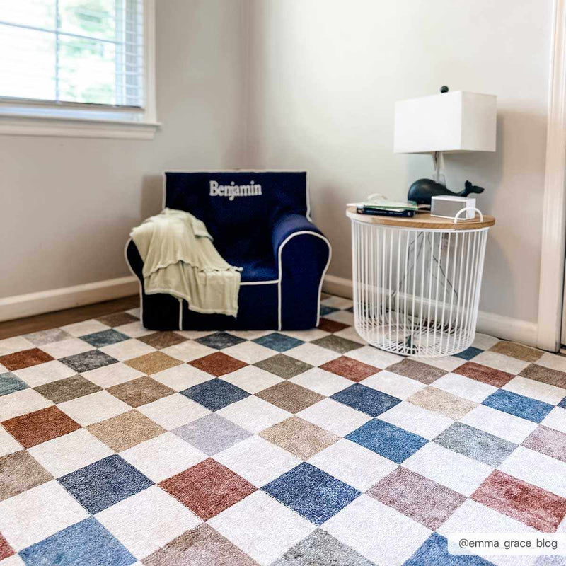 Alie Colorful Checkered Washable Rug by Boutique Rugs