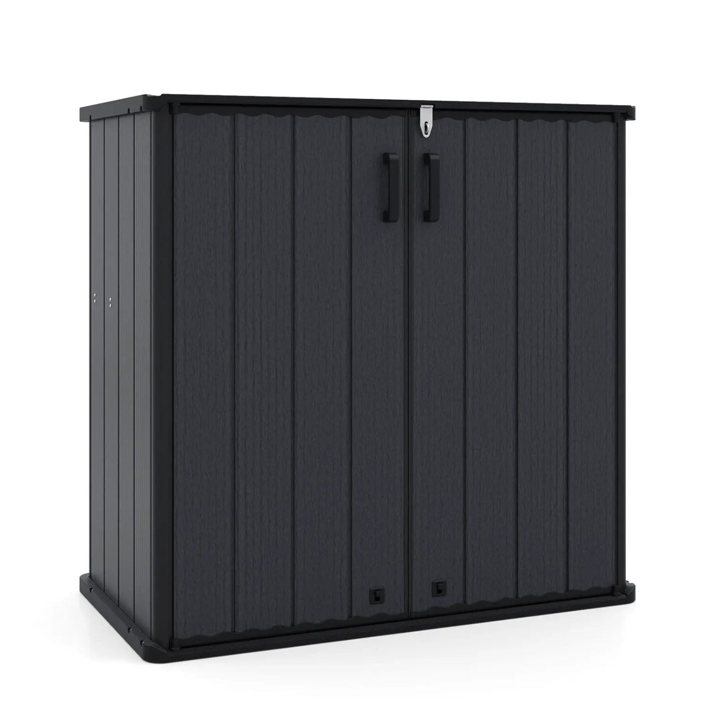 All-Weather Storage Box with Floor and Removable Shelf for Patio and Lawn by DirectDeals