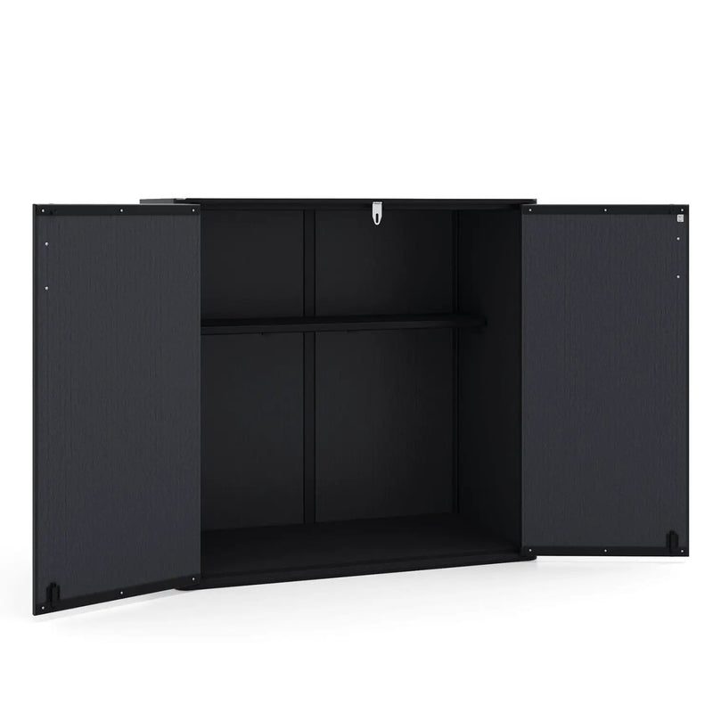 All-Weather Storage Box with Floor and Removable Shelf for Patio and Lawn by DirectDeals