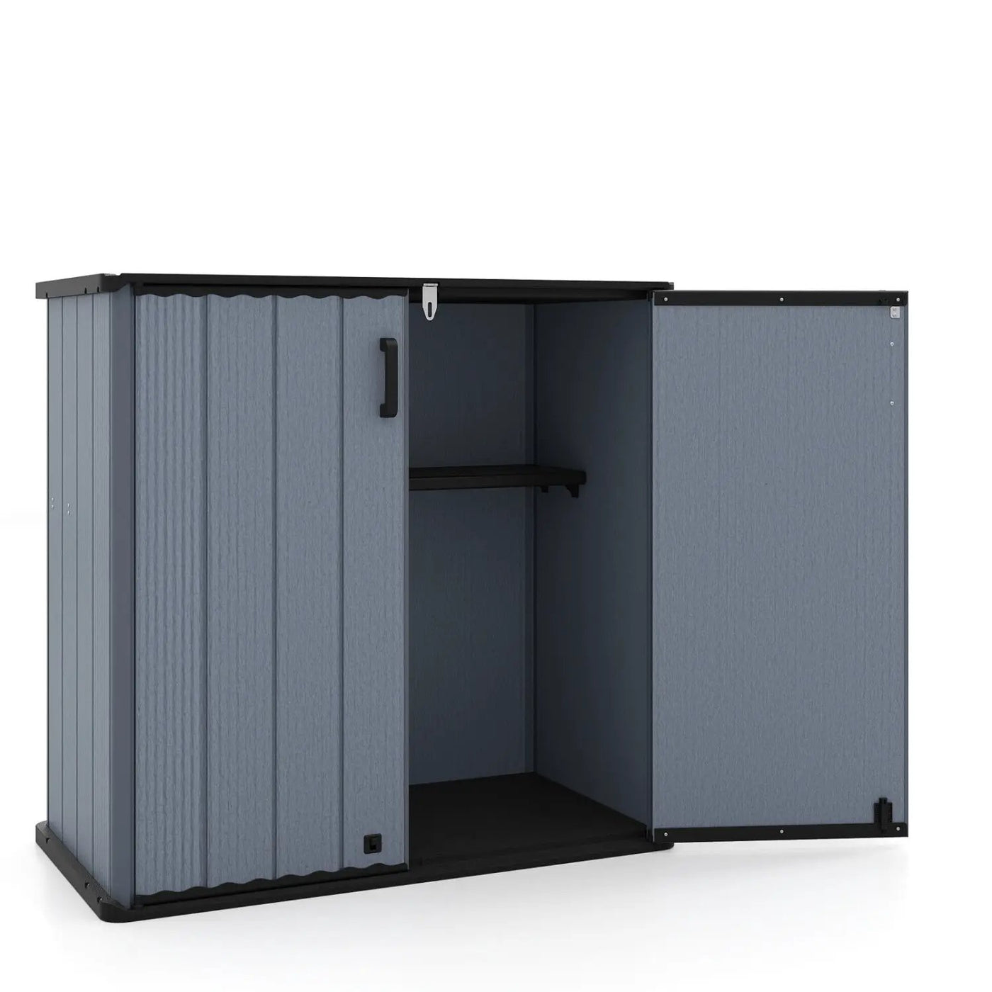 All-Weather Storage Box with Floor and Removable Shelf for Patio and Lawn by DirectDeals