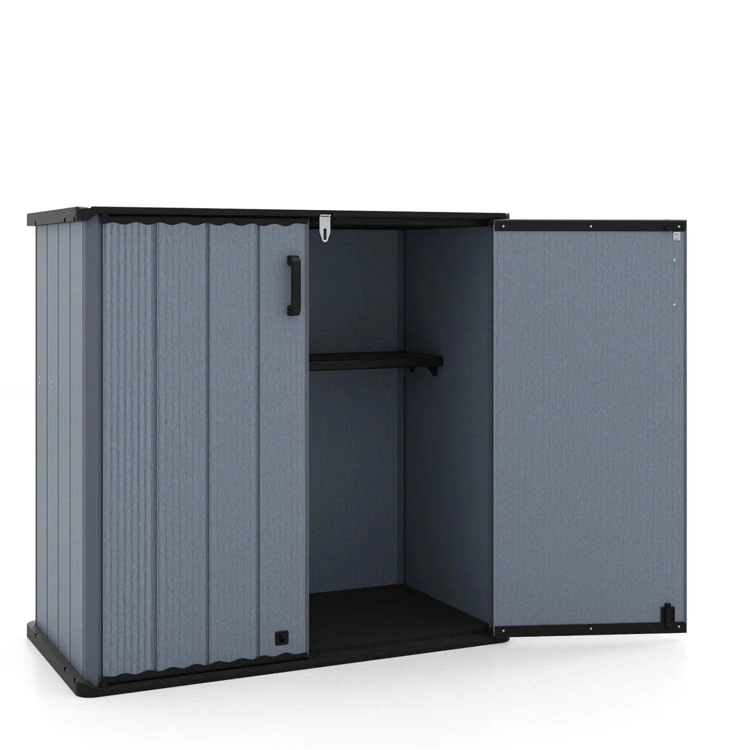 All-Weather Storage Box with Floor and Removable Shelf for Patio and Lawn by DirectDeals