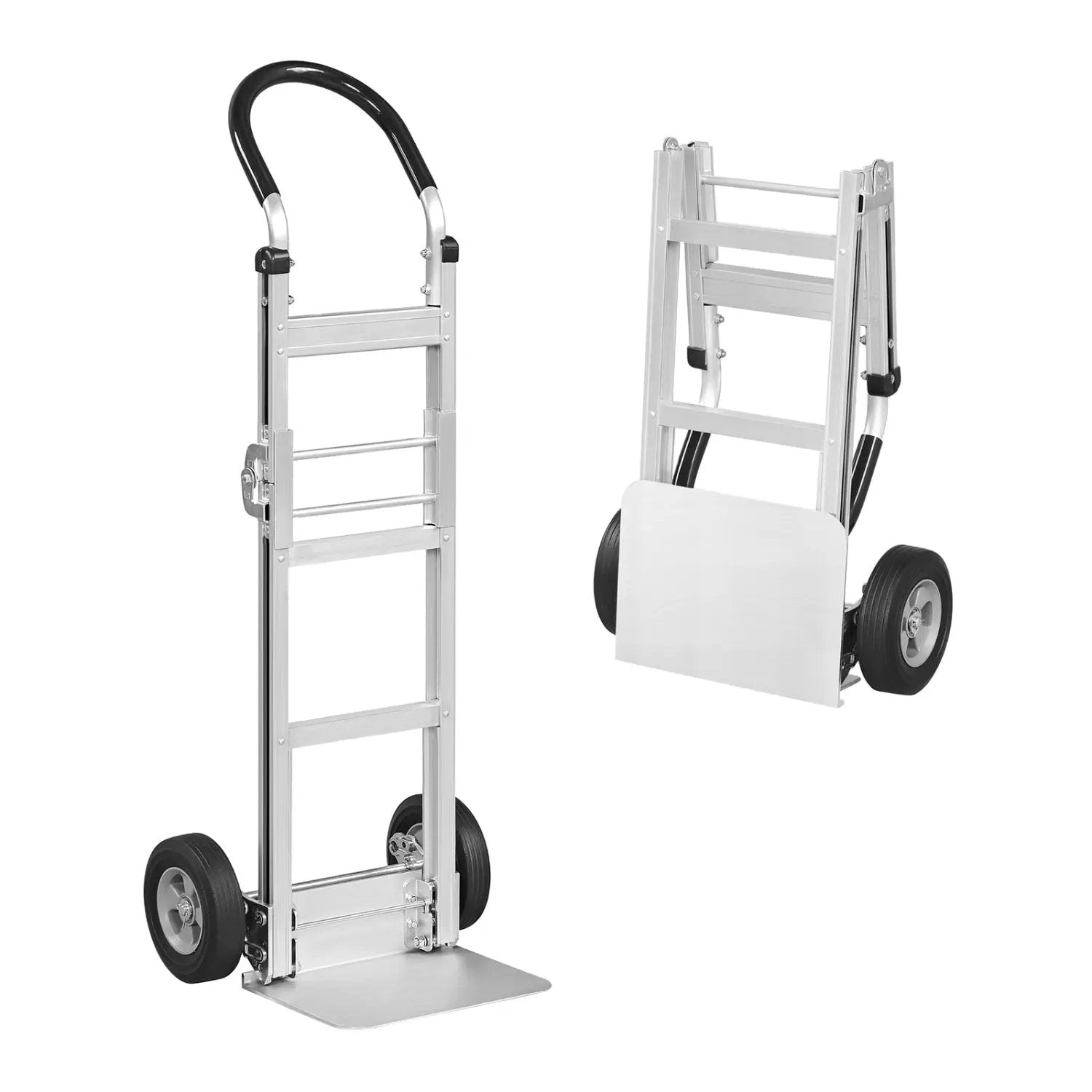 Aluminum Dolly Cart with 2 Rubber Wheels and Ergonomic Handle by DirectDeals