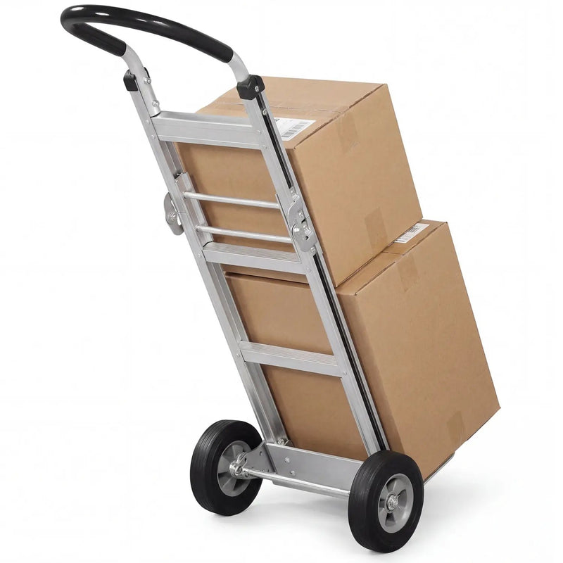 Aluminum Dolly Cart with 2 Rubber Wheels and Ergonomic Handle by DirectDeals
