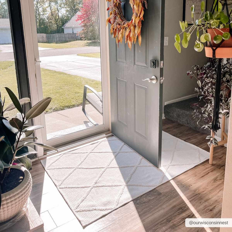 Amani White Washable Rug - Clearance by Boutique Rugs