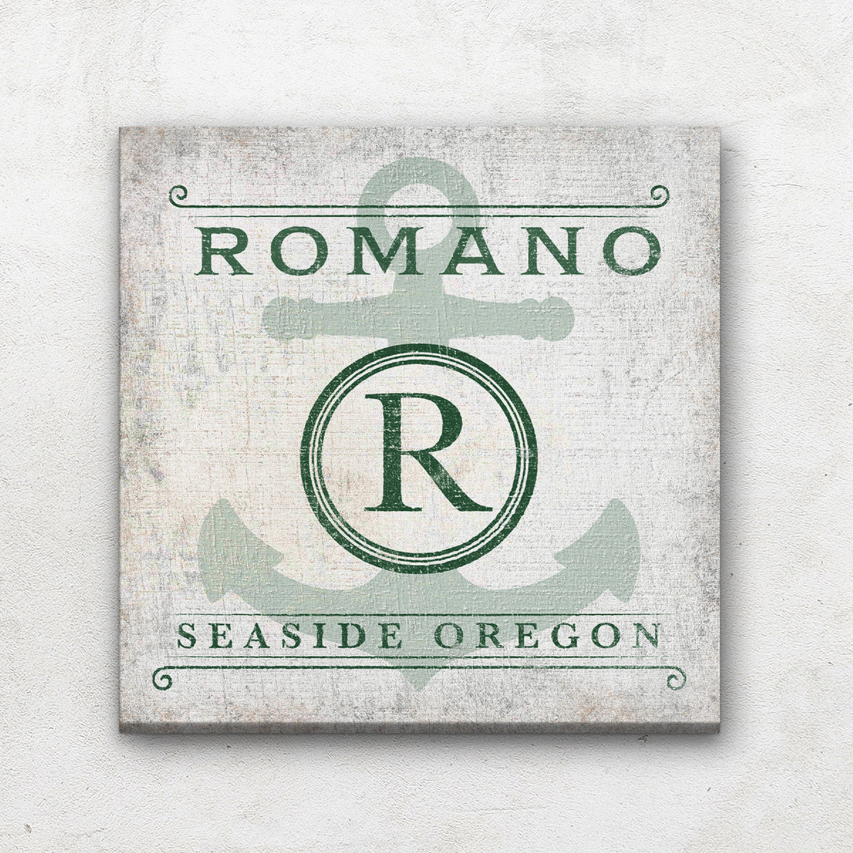 Personalized Family Name & Anchor Monogram Canvas Decor, photo 2 of 7