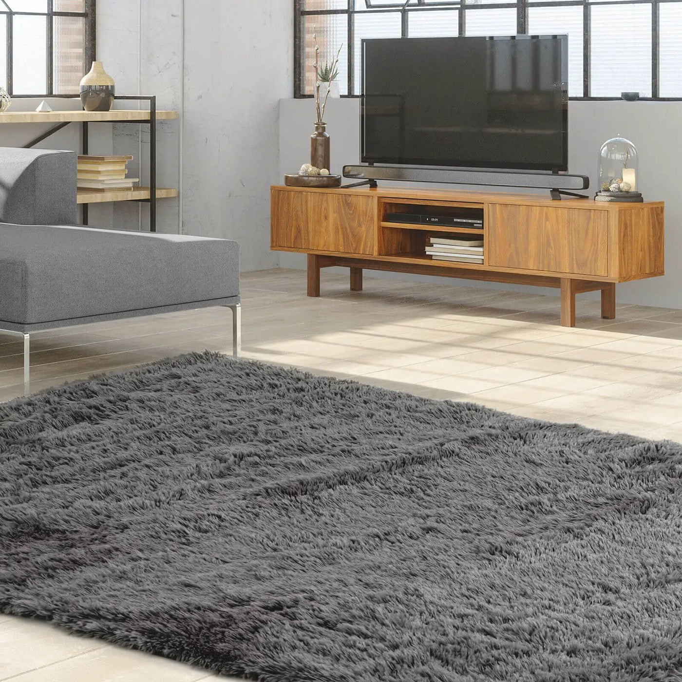 5 x 7 Feet Modern Rectangular Soft Shag Area Rug for Living Room Bedroom by DirectDeals