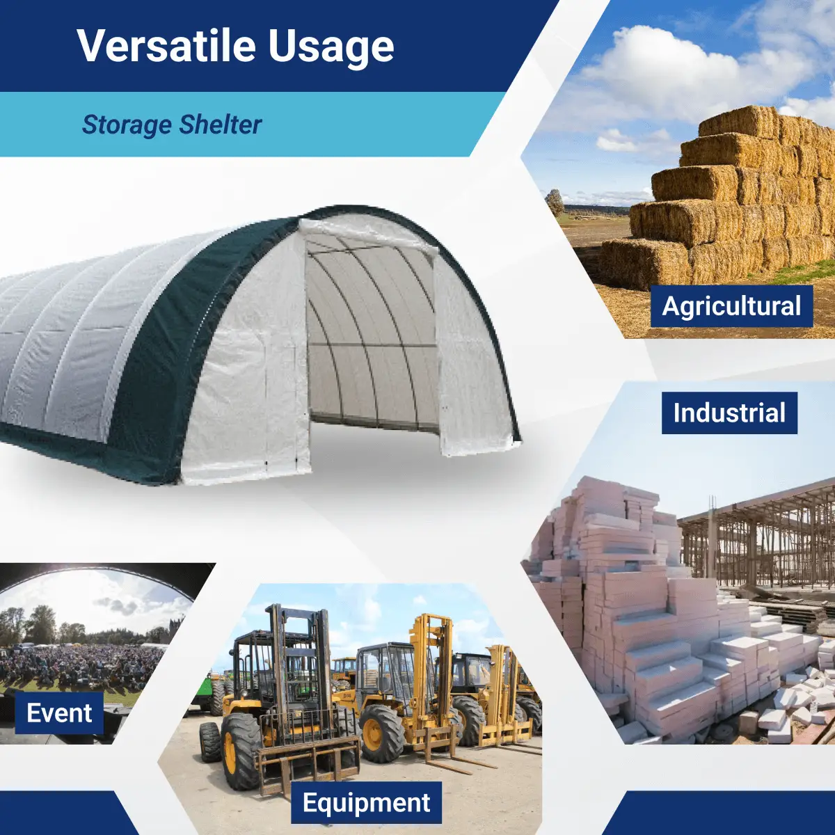 W30'xL40'xH15' Single Truss Arch Storage Shelter by Chery Industrial