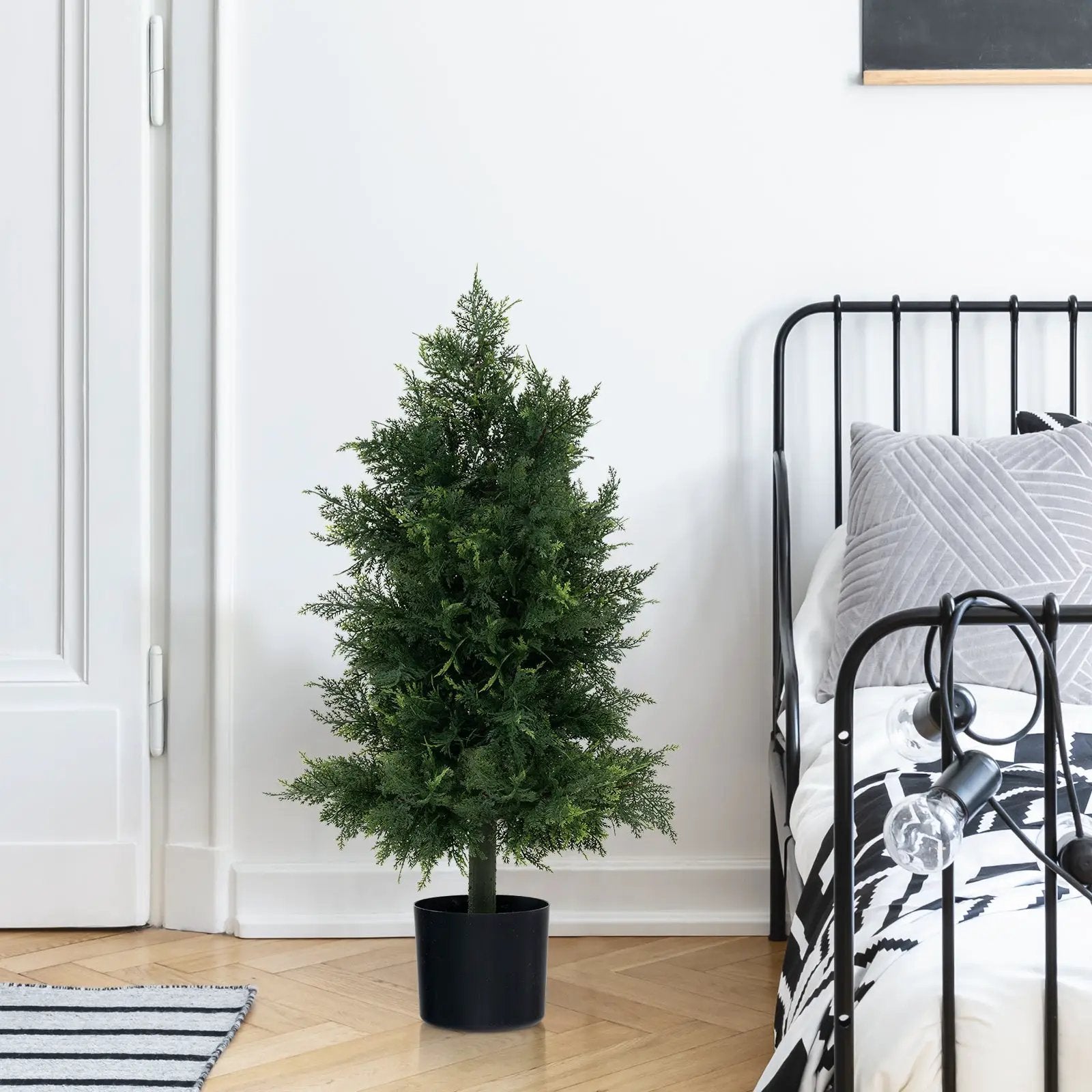 Artificial Cedar Topiary Tree with Plastic Nursery Pot for Porch and Office by DirectDeals