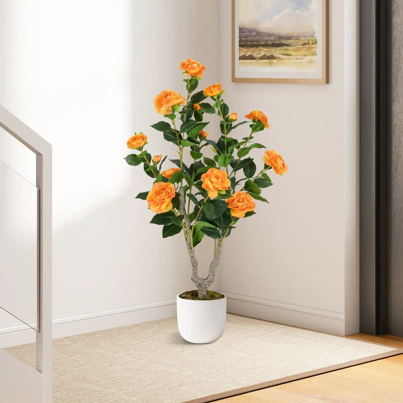 36 Inch Artificial Camellia Tree with Blooming Flower 1 Pack by DirectDeals