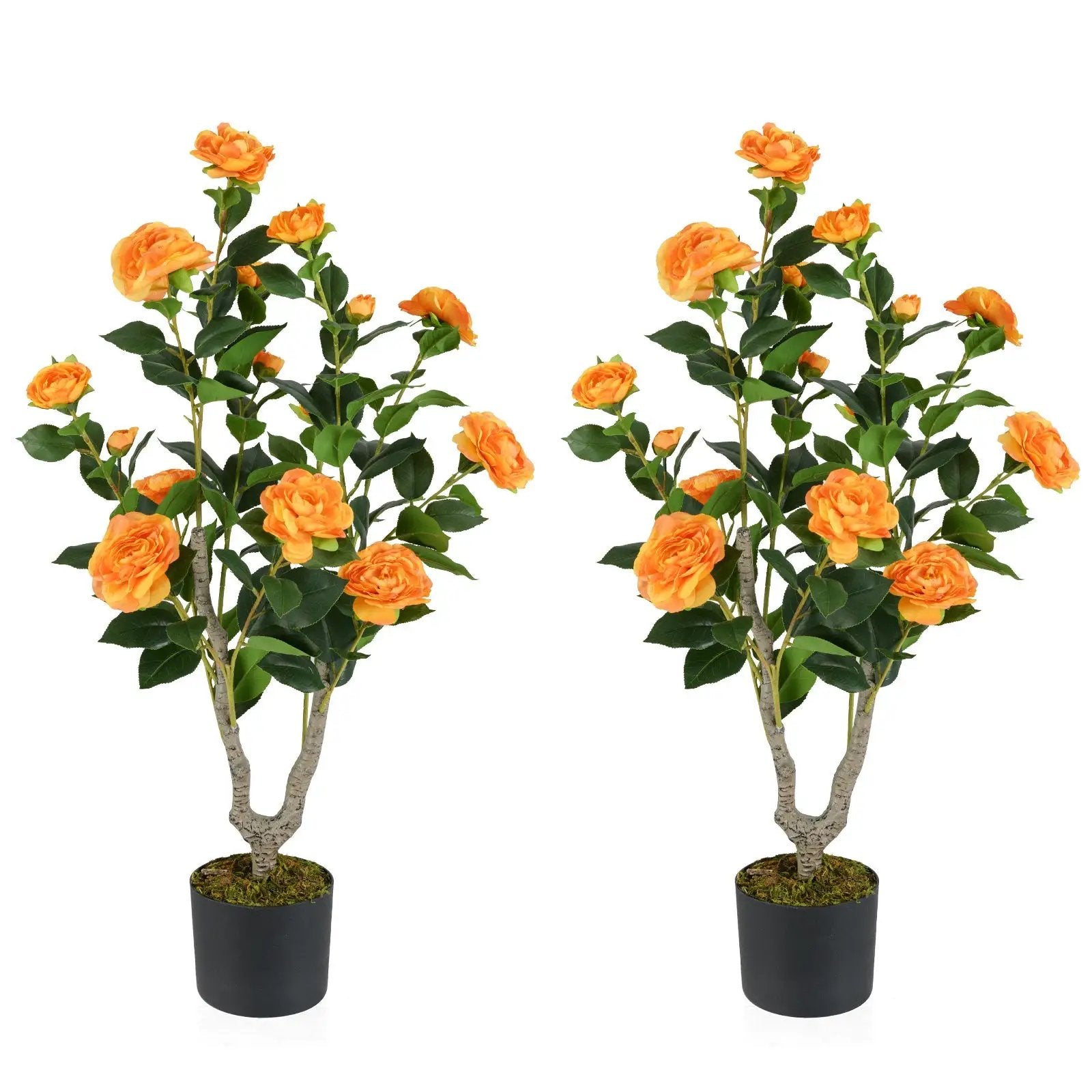 36 Inch Artificial Camellia Tree with Blooming Flower 2 Pack by DirectDeals