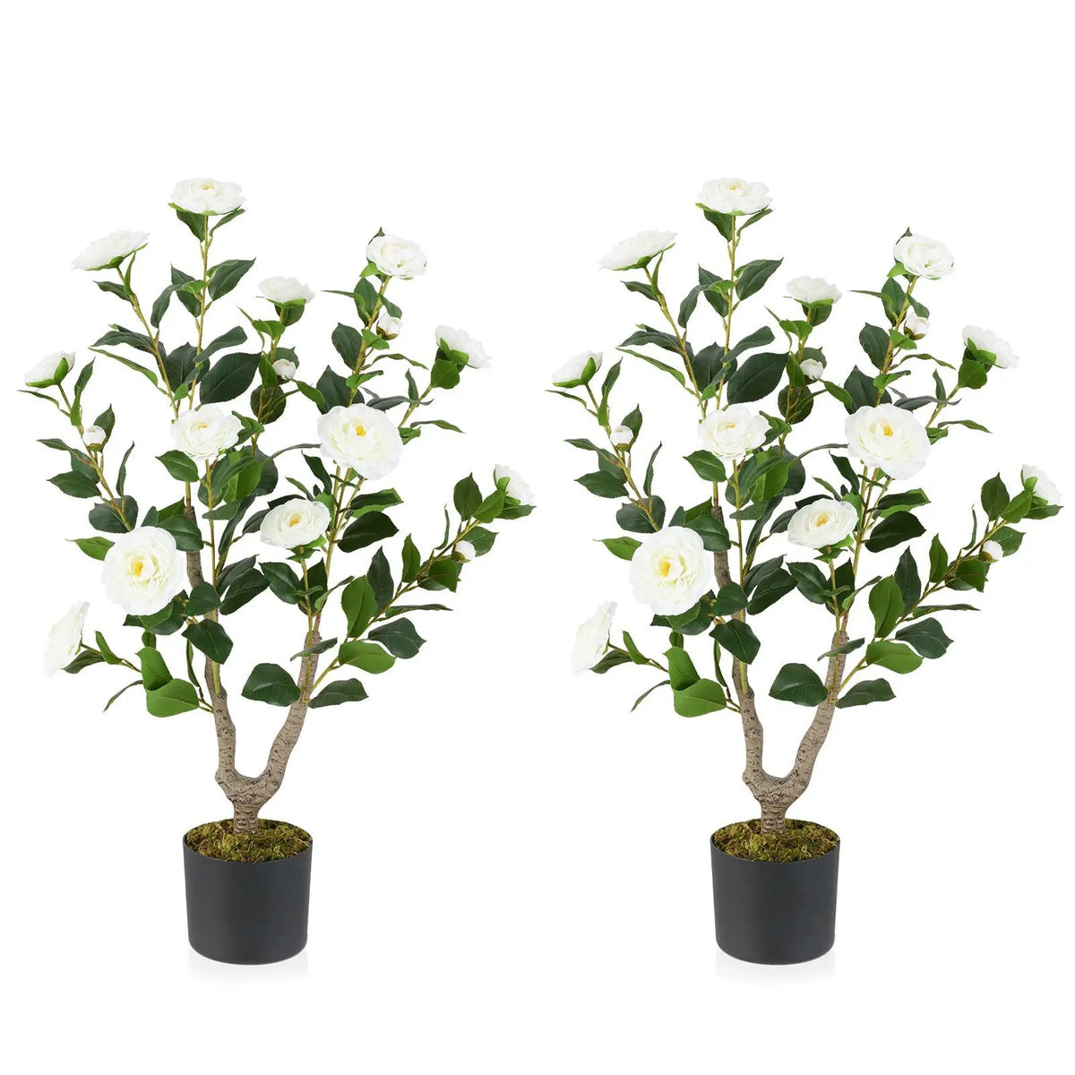 36 Inch Artificial Camellia Tree with Blooming Flower 2 Pack by DirectDeals