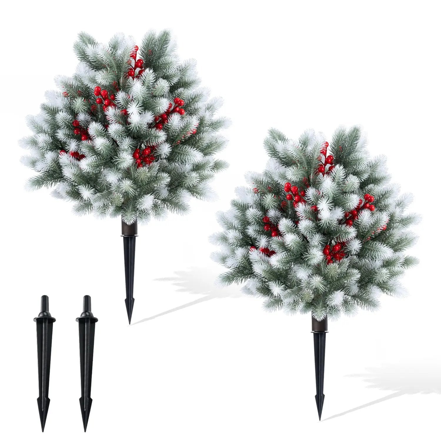 Artificial Cedar Topiary Trees with Ground Spikes, Set of 2 by DirectDeals