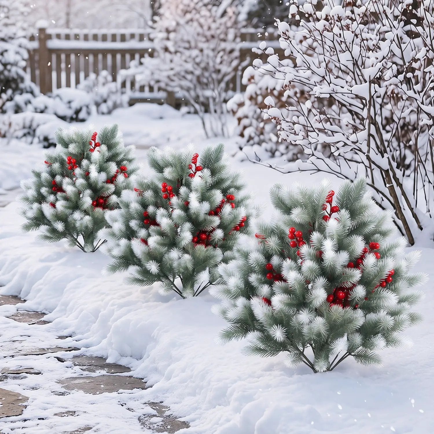 Artificial Cedar Topiary Trees with Ground Spikes, Set of 2 by DirectDeals