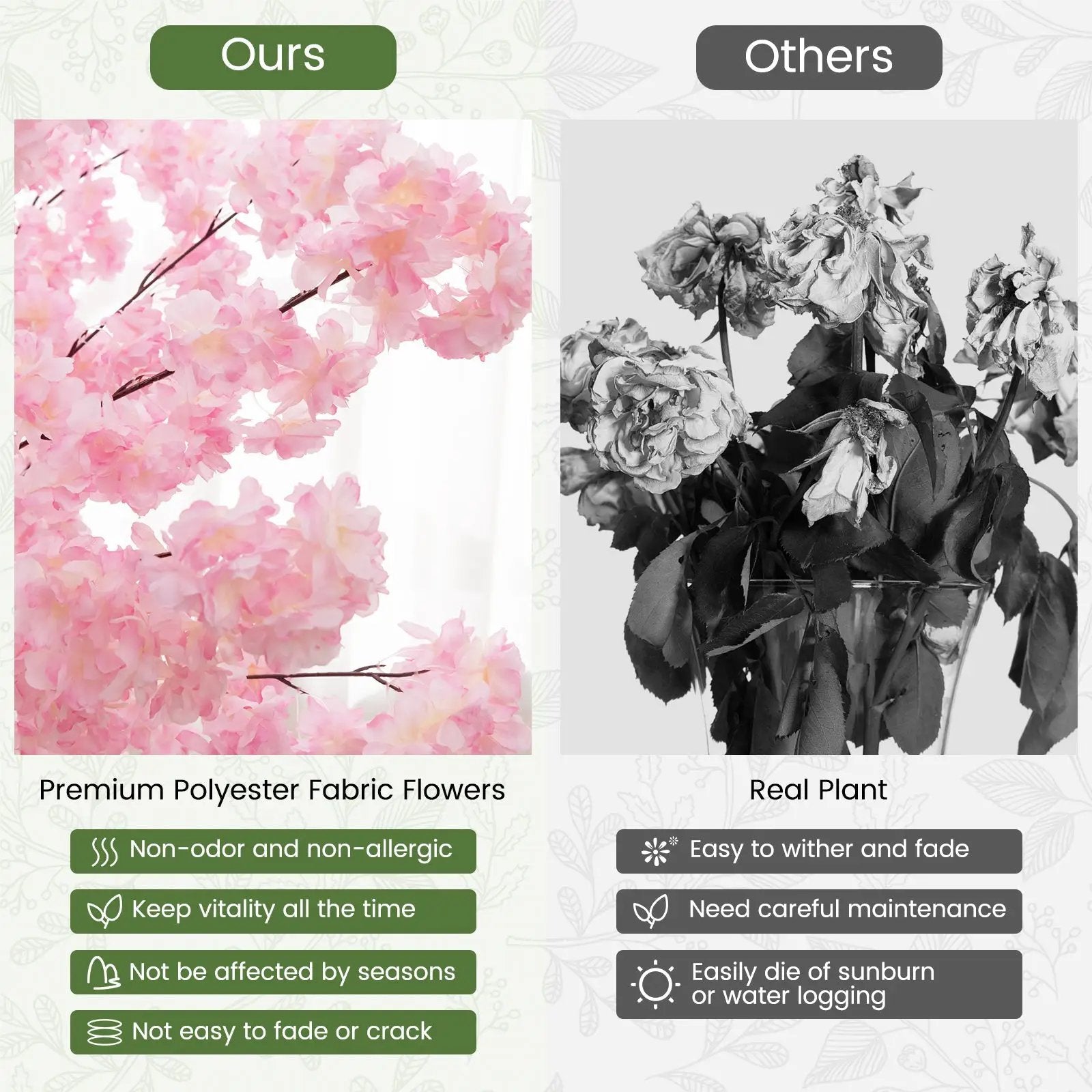 6.5 FT Tall Artificial Cherry Blossom Tree with 900 Pink Flowers by DirectDeals