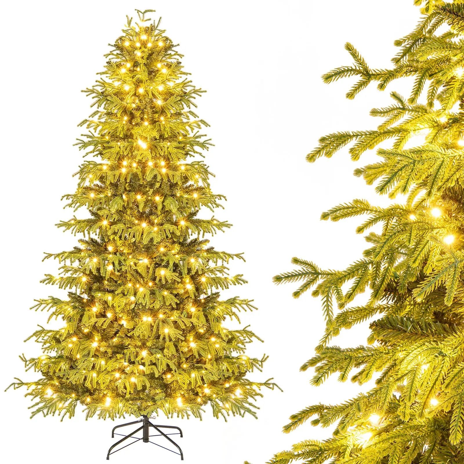 Artificial Christmas Tree with LED Lights and PVC Mixed Branch Tips by DirectDeals