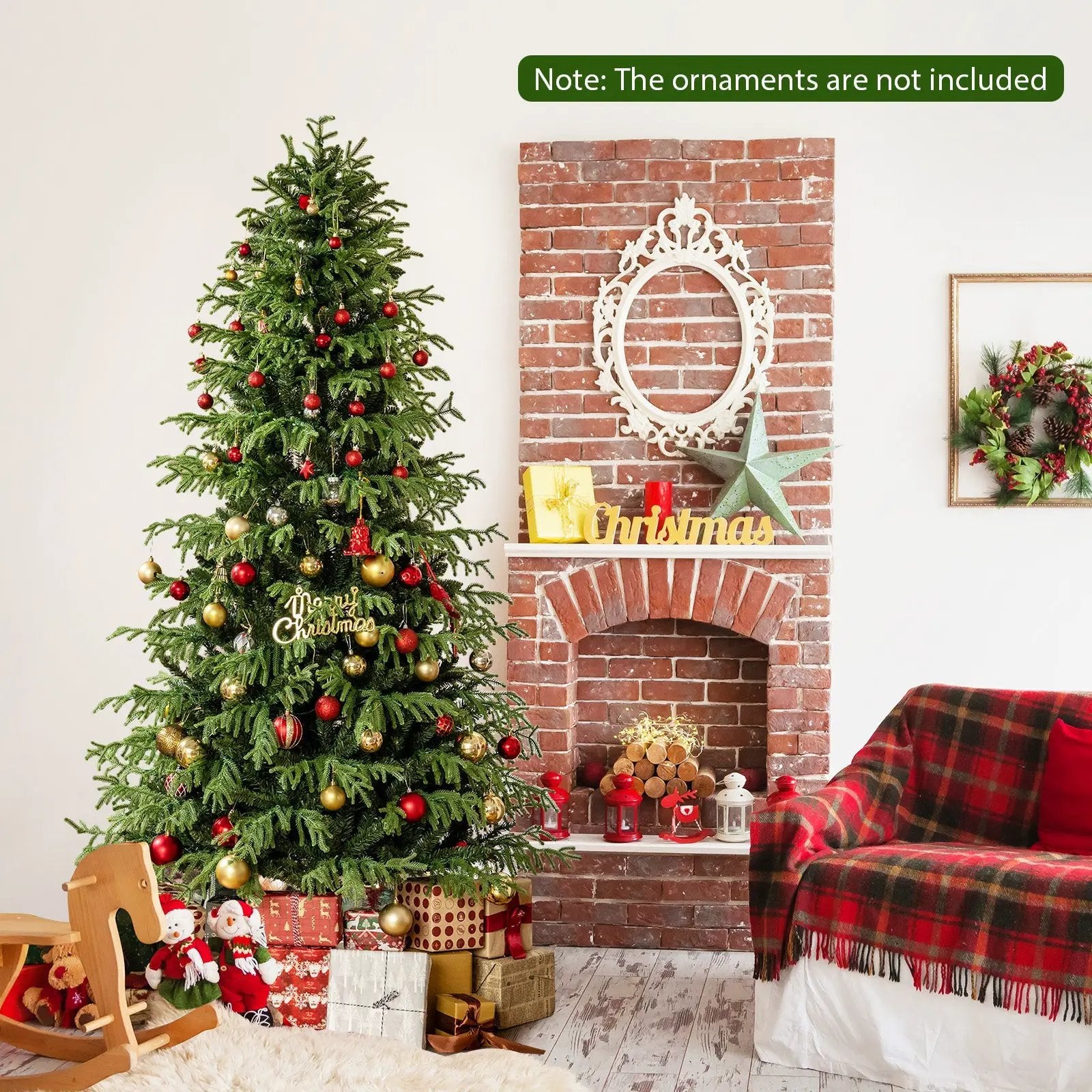 Artificial Christmas Tree with LED Lights and PVC Mixed Branch Tips by DirectDeals