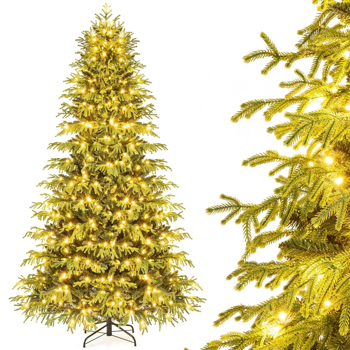 Artificial Christmas Tree with LED Lights and PVC Mixed Branch Tips by DirectDeals