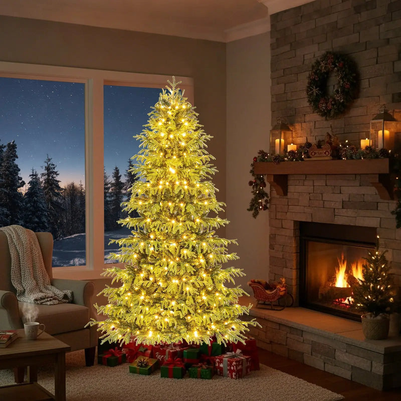 Artificial Christmas Tree with LED Lights and PVC Mixed Branch Tips by DirectDeals