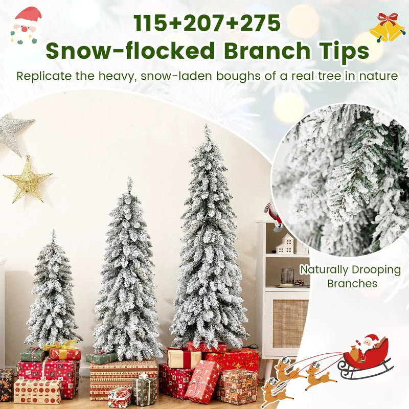Artificial Christmas Tree Set of 3 with Snow-flocked Branch Tips by DirectDeals