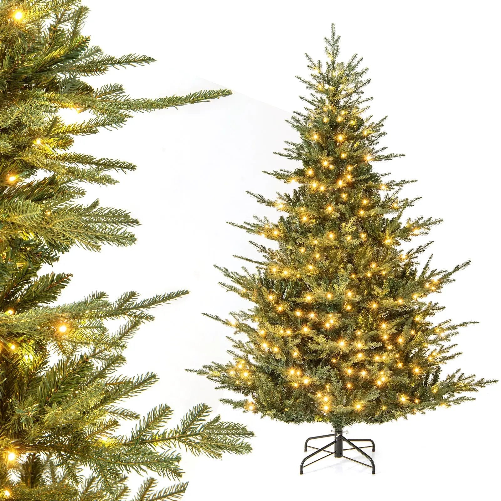 Artificial Christmas Tree with Branch Tips and Warm White LED Lights by DirectDeals