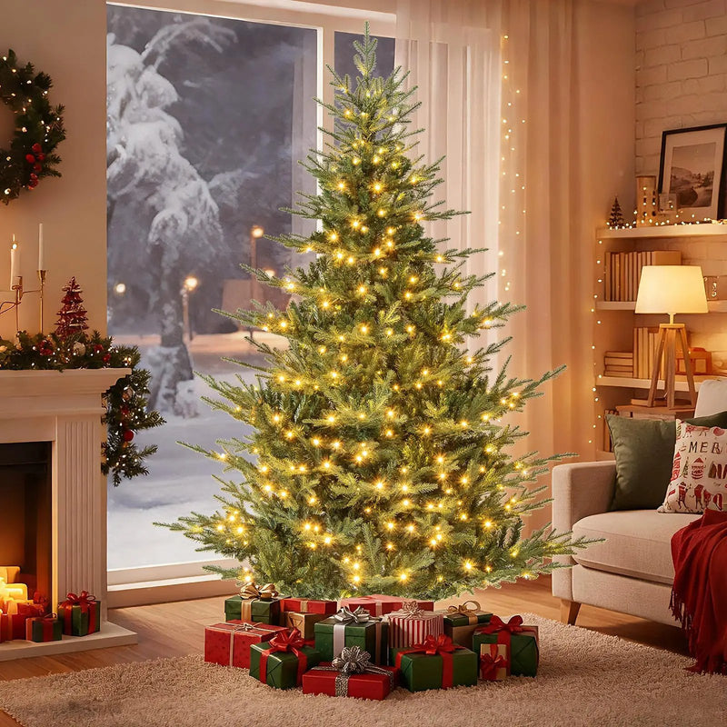 Artificial Christmas Tree with Branch Tips and Warm White LED Lights by DirectDeals