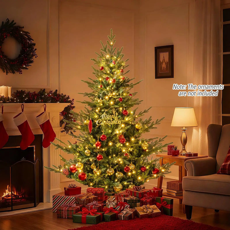 Artificial Christmas Tree with Branch Tips and Warm White LED Lights by DirectDeals