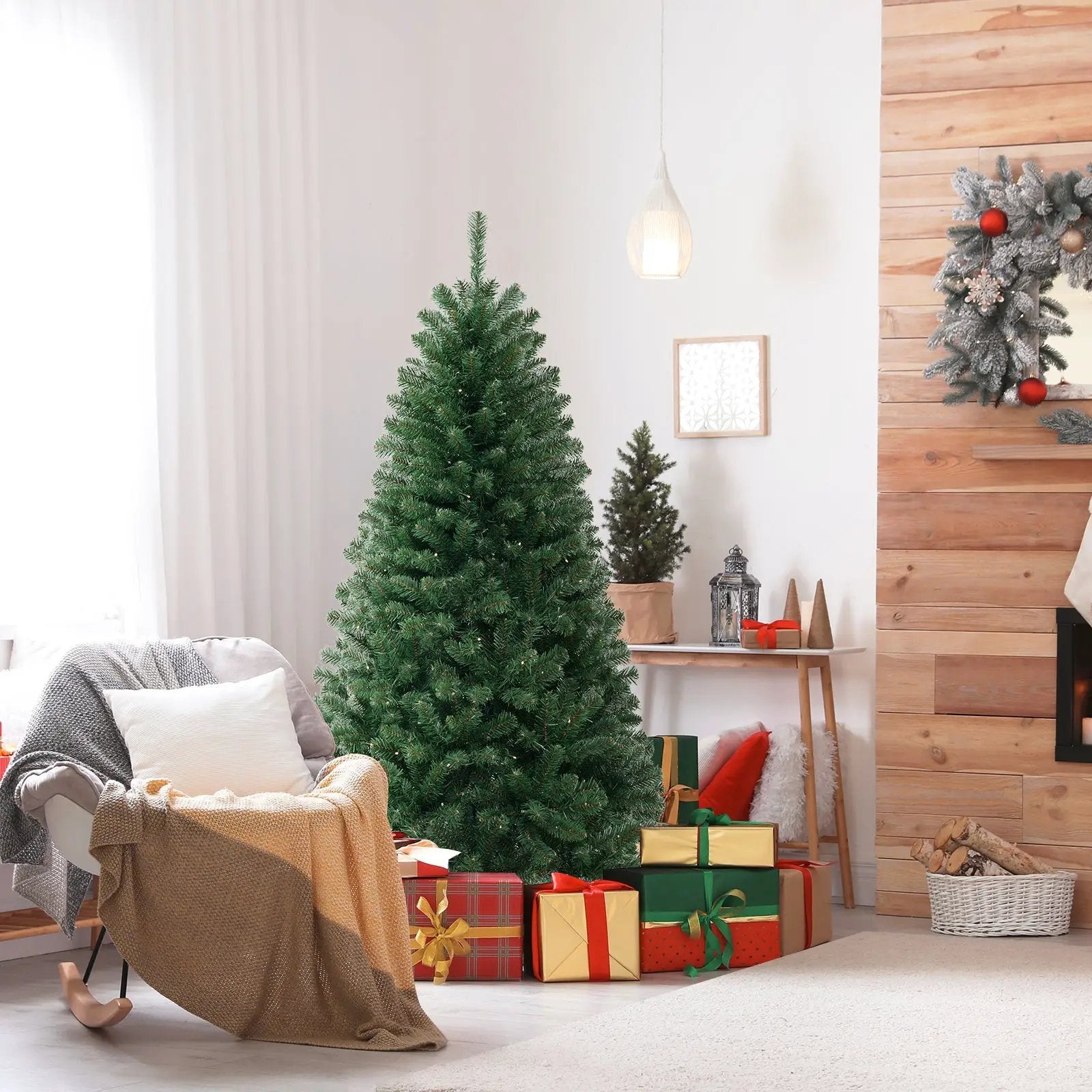 Pre-Lit Artificial Christmas Tree with LED Lights by DirectDeals