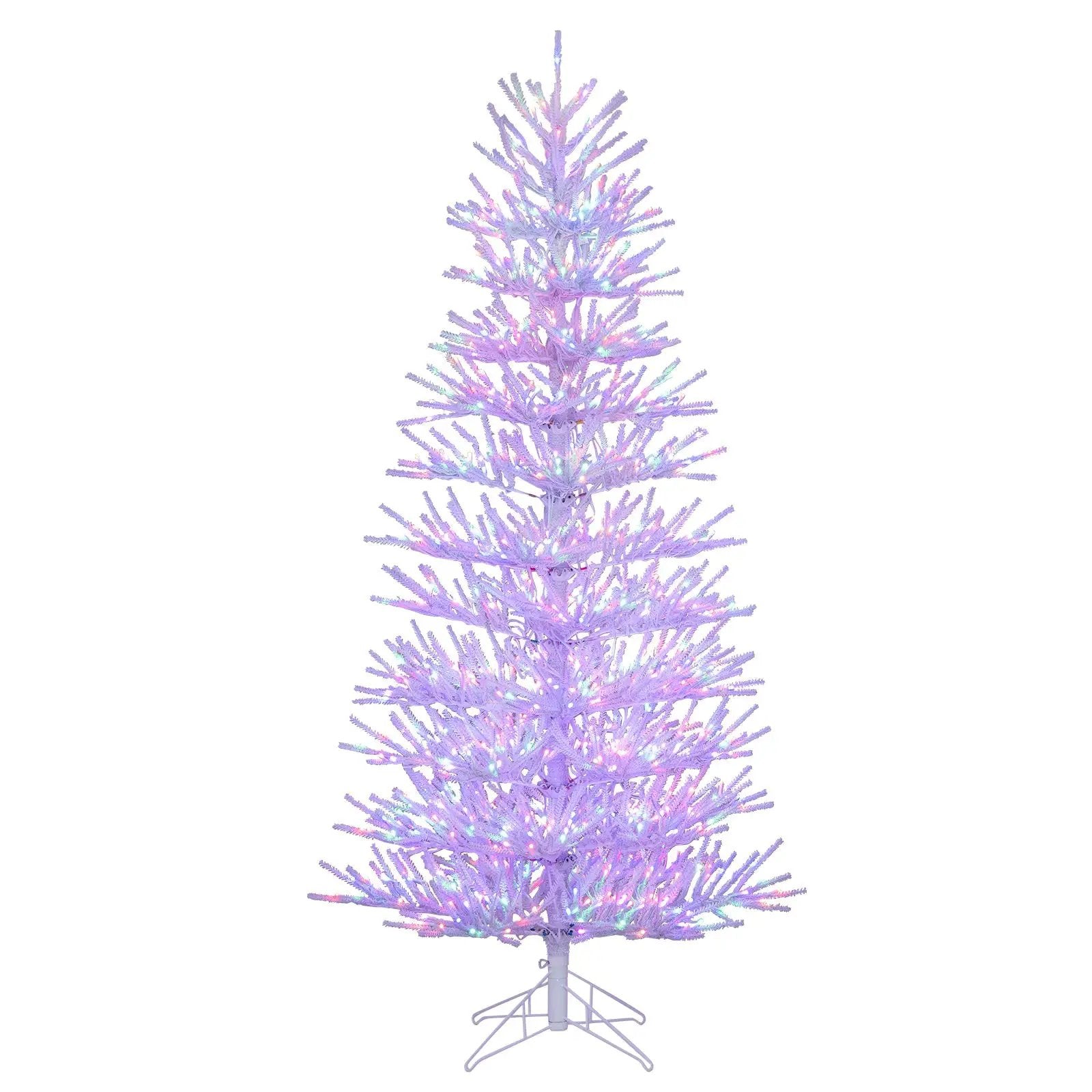 7 FT Artificial Pre-lit Christmas Tree Hinged Xmas Tree with 820 Coral-like Branch Tips by DirectDeals