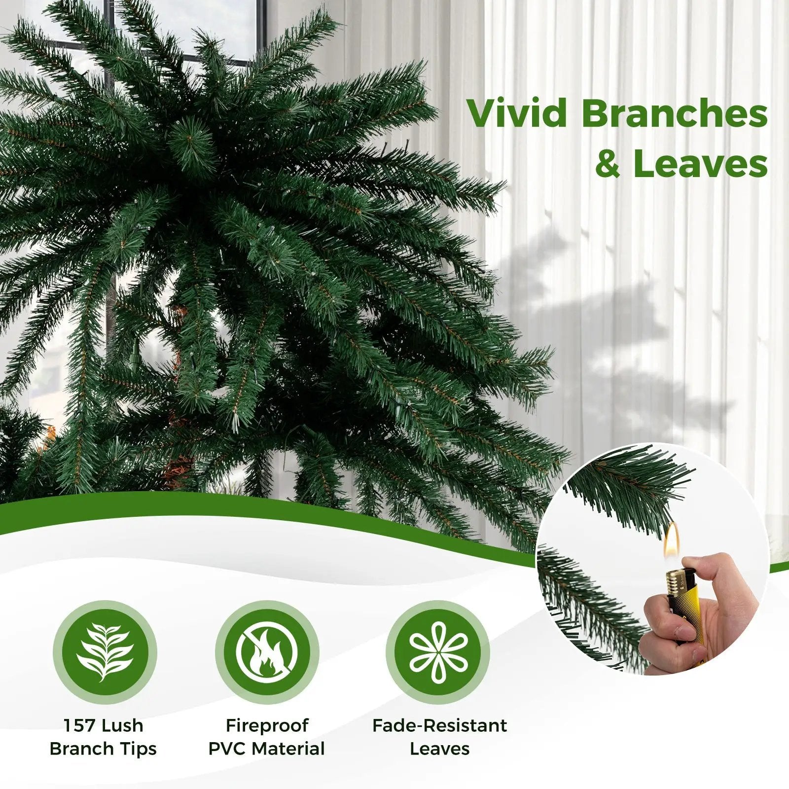 Artificial Lighted Palm Tree with Metal Base 157 Branch Tips and 930 Warm White LED Lights by DirectDeals
