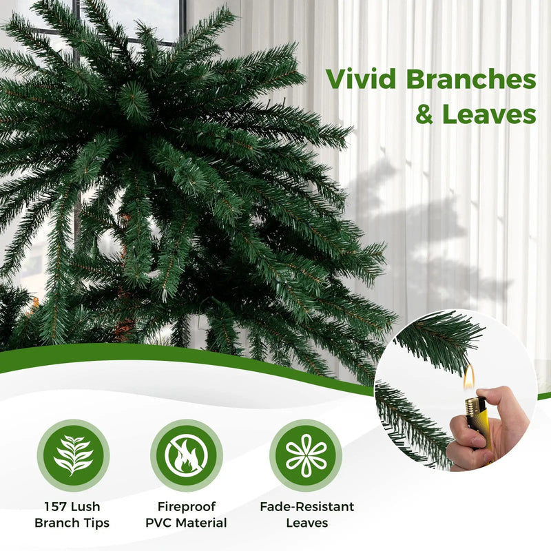 Artificial Lighted Palm Tree with Metal Base 157 Branch Tips and 930 Warm White LED Lights by DirectDeals