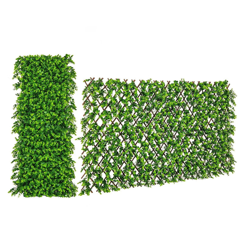 Expandable Fence Privacy Screen with Sun-Protective Artificial Hedge for Balcony Patio by DirectDeals