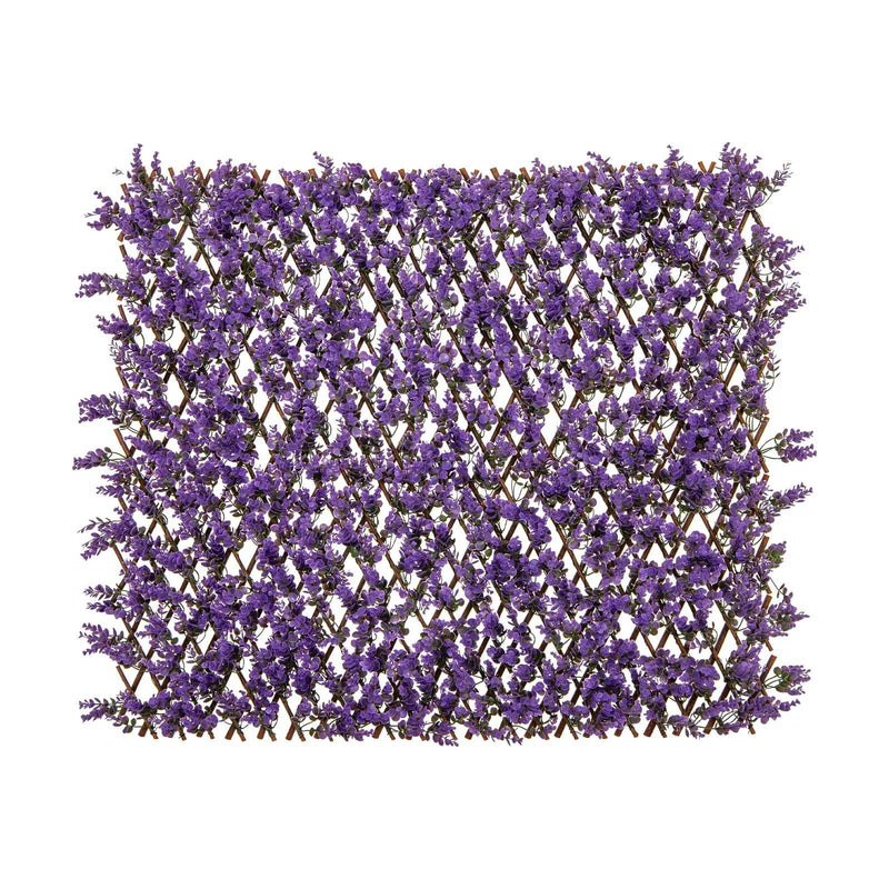 Decorative Faux Purple Eucalyptus Fencing Panel with Real Willow Frame for Balcony Patio by DirectDeals