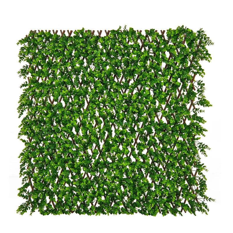 Expandable Fence Privacy Screen with Sun-Protective Artificial Hedge for Balcony Patio by DirectDeals