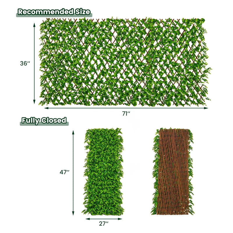 Expandable Fence Privacy Screen with Sun-Protective Artificial Hedge for Balcony Patio by DirectDeals