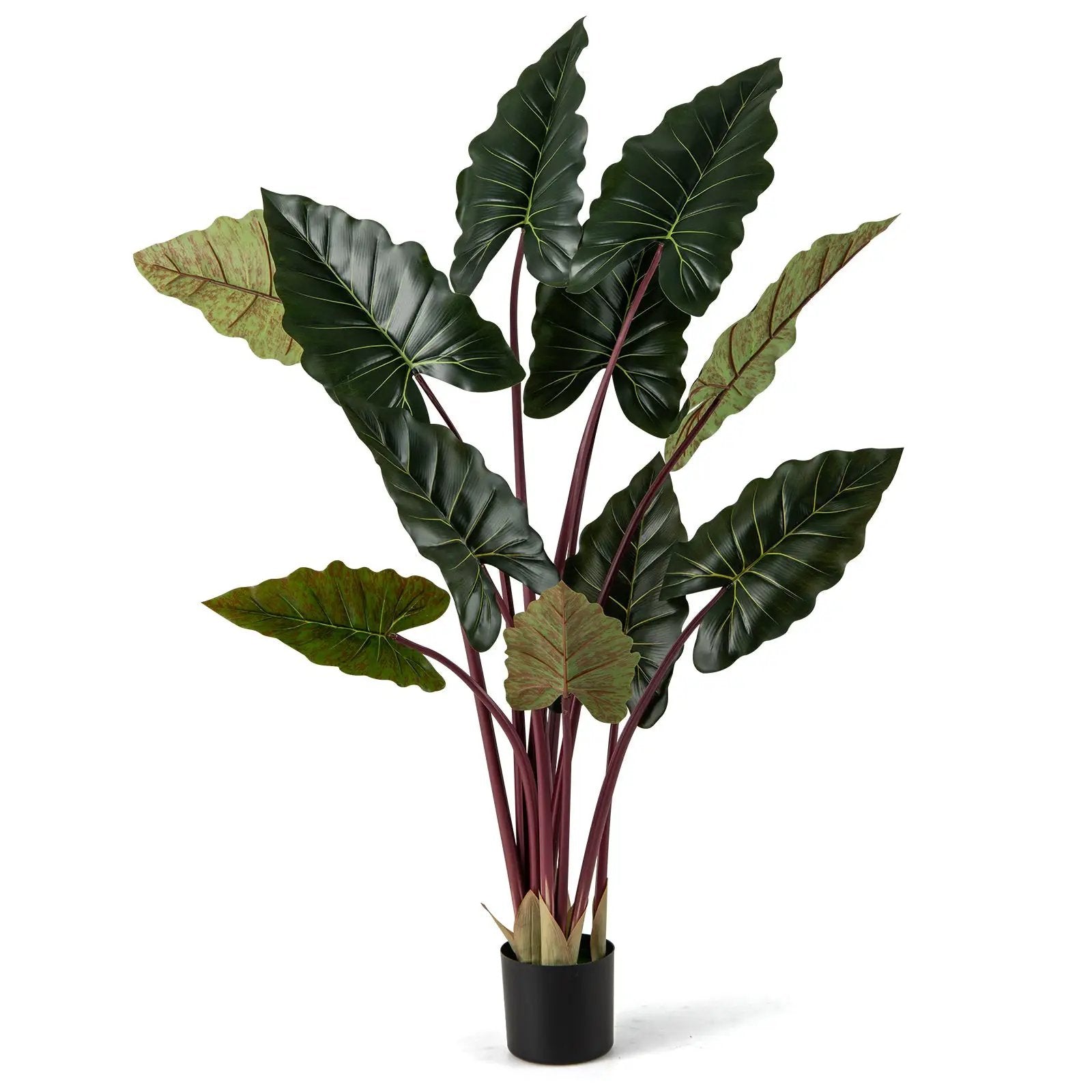 Artificial Rainbow Taro Tree 63" Tall with 11 Faux Leaves by DirectDeals