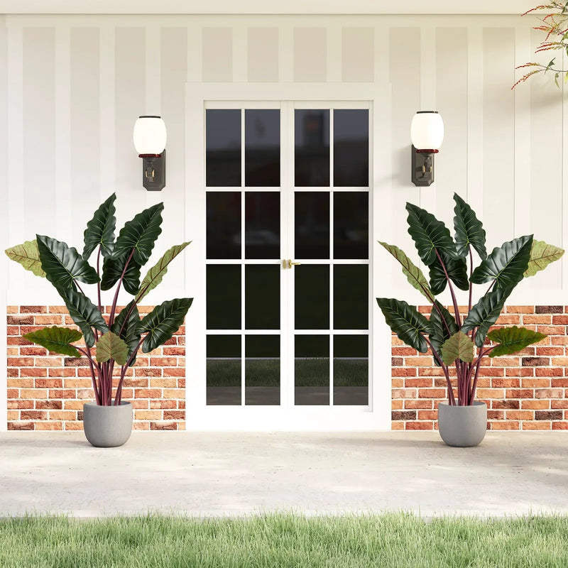 Artificial Rainbow Taro Tree 63" Tall with 11 Faux Leaves by DirectDeals