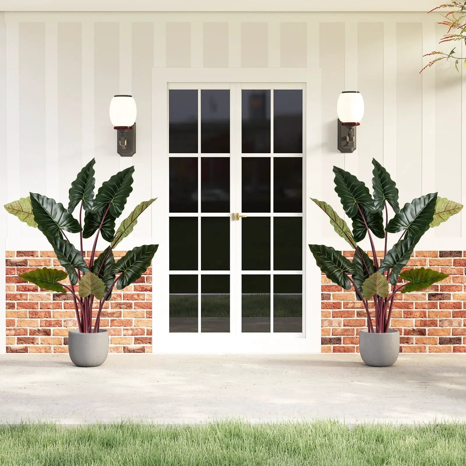 Artificial Rainbow Taro Tree 63" Tall with 11 Faux Leaves by DirectDeals
