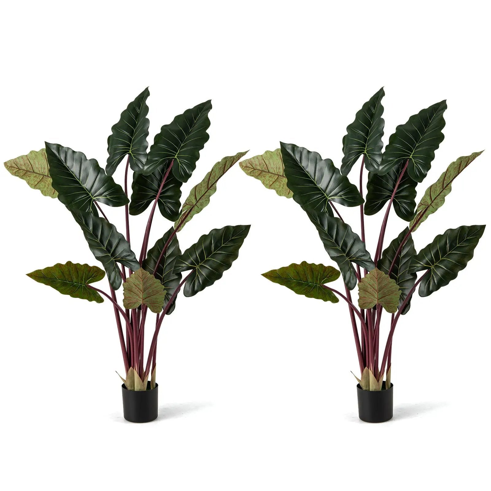 Artificial Rainbow Taro Tree 63" Tall with 11 Faux Leaves by DirectDeals