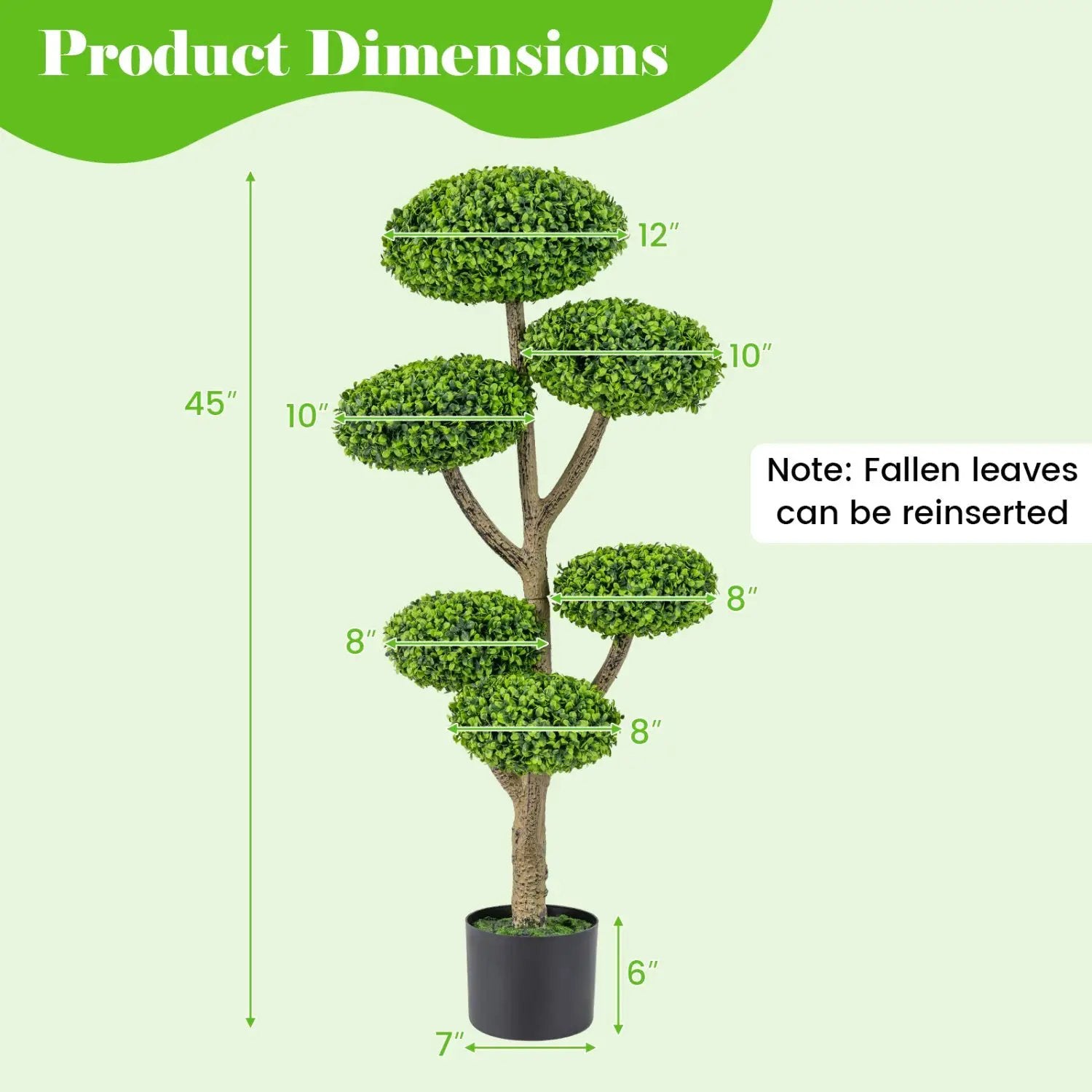 6 Ball Topiary Tree with Weighted Base - 45" Indoor Outdoor by DirectDeals