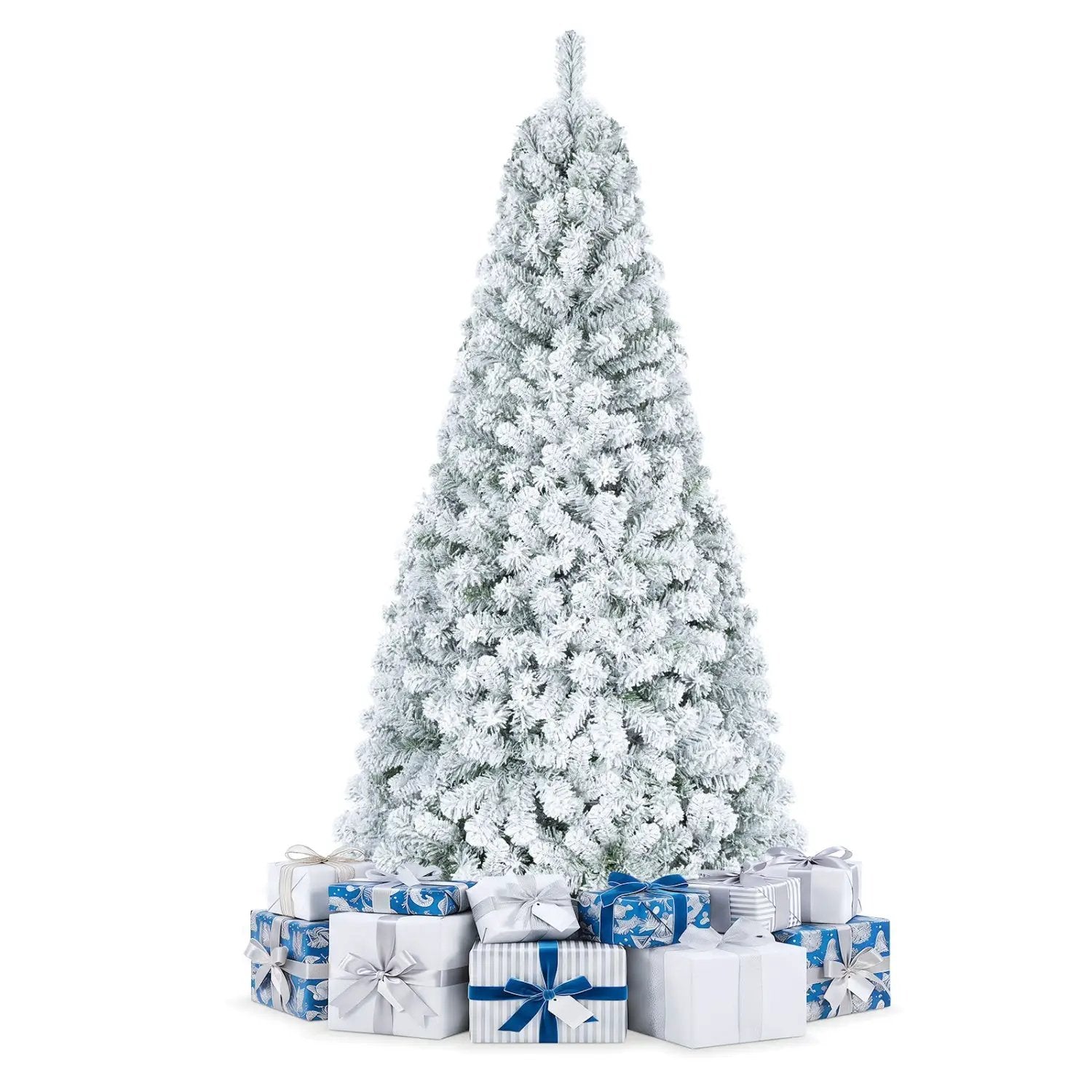 Snow-Flocked Artificial Christmas Tree 6 ft with Metal Stand by DirectDeals