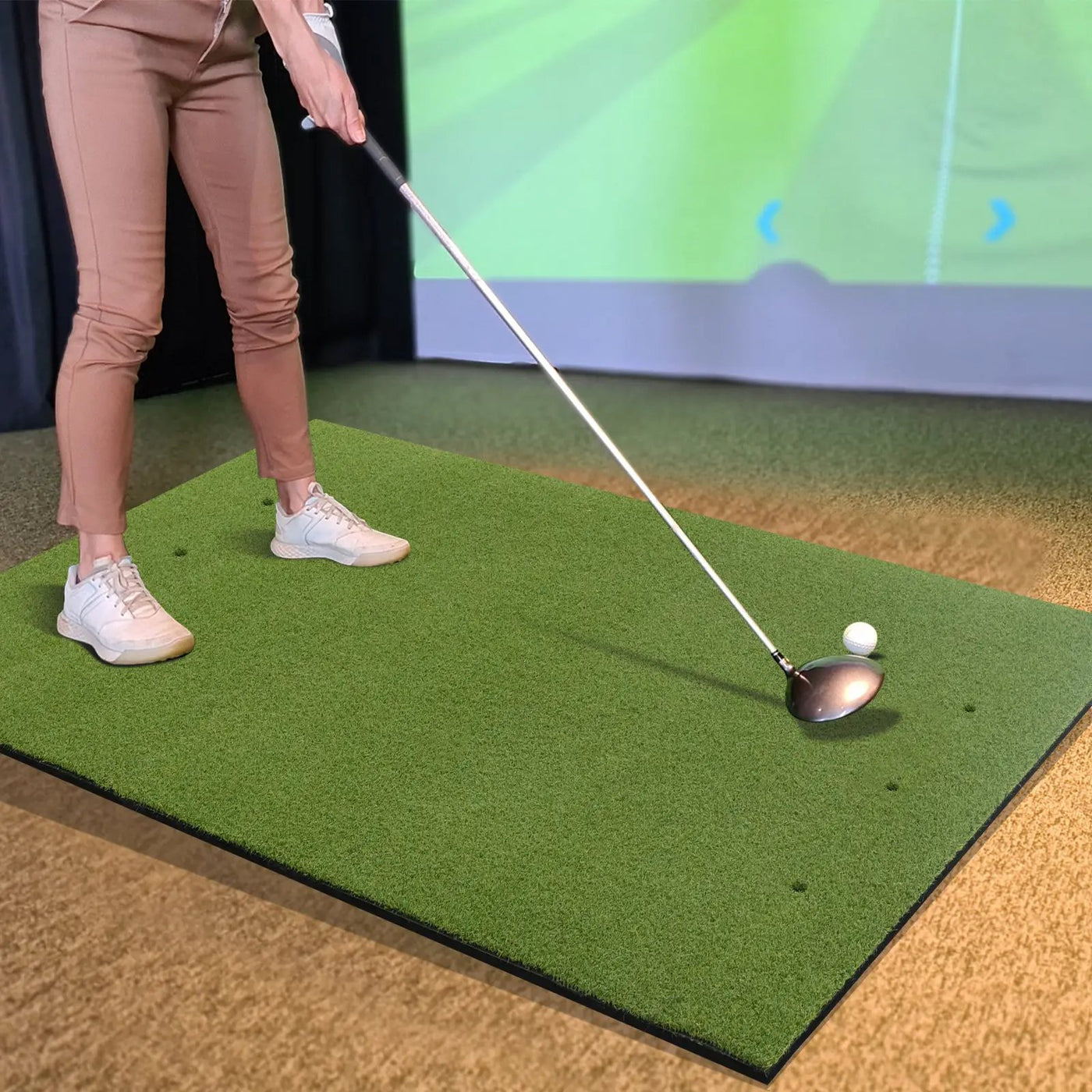 Artificial Turf Mat for Indoor and Outdoor Golf Practice Includes 2 Rubber Tees and 2 Alignment Sticks by DirectDeals