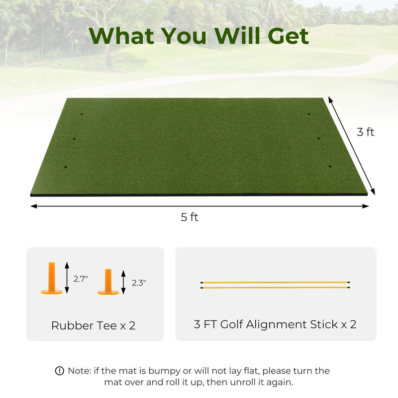 5 x 3 ft Artificial Turf Grass Practice Mat for Indoors and Outdoors by DirectDeals